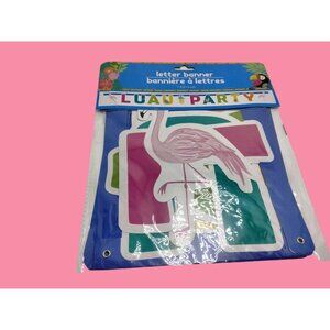 LUAU PARTY Letter Banner Flamingo 7 Feet